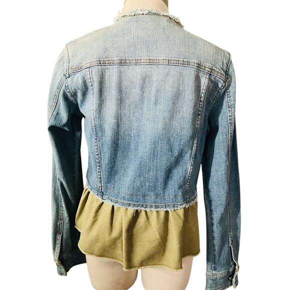 Pilcro & Letterpress Ruffle Denim Jean Jacket Size Small - Picture 8 of 10